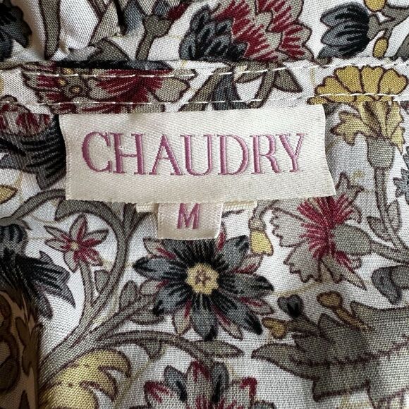 Chaudry Boho Floral Maxi Dress M | Cottagecore Fairycore Peasant Renaissance - Picture 9 of 10